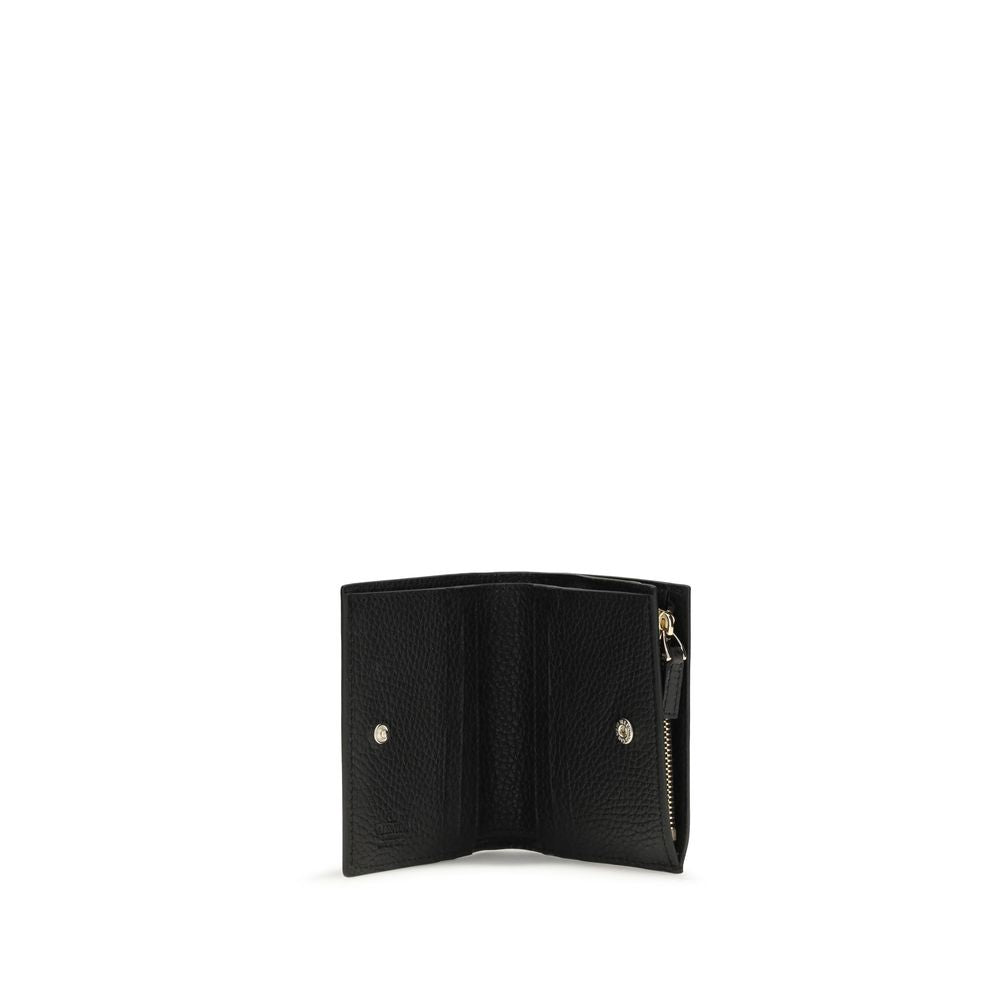 Valentino Garavani Black Calf Leather Bos Taurus Wallet