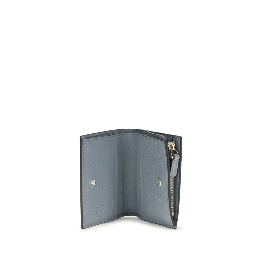 Valentino Garavani Blue Calf Leather Bos Taurus Wallet