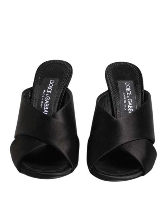 Dolce & Gabbana Black Keira Baroque High Heel Sandals Shoes