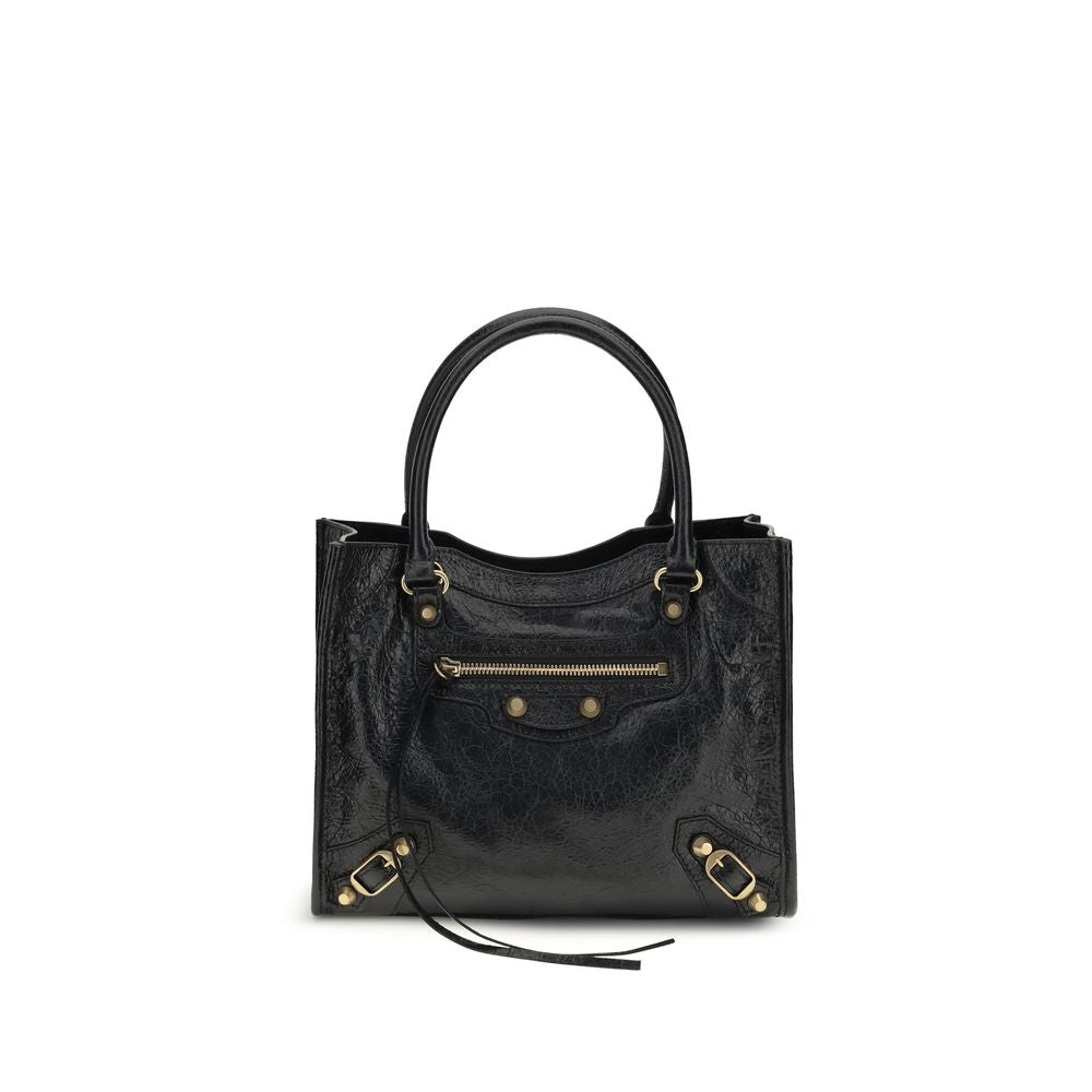 Balenciaga Black Lamb Ovis Aries Shoulder Bag - Le City Tote Mini SS26