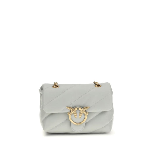 PINKO Gray Calf Leather Bos Taurus Shoulder Bag