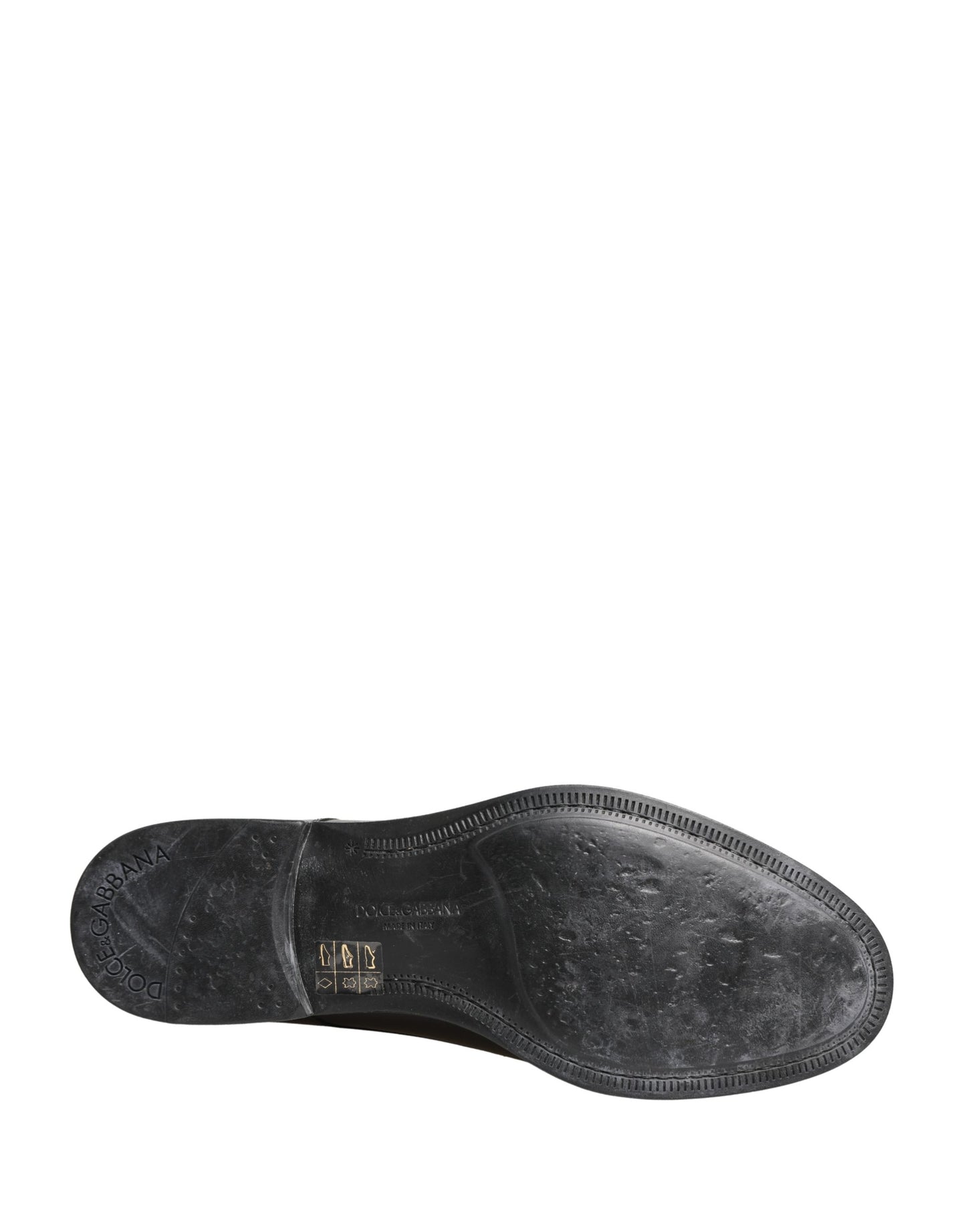 Dolce & Gabbana Black Calfskin Leather Derby Men Dress Shoes