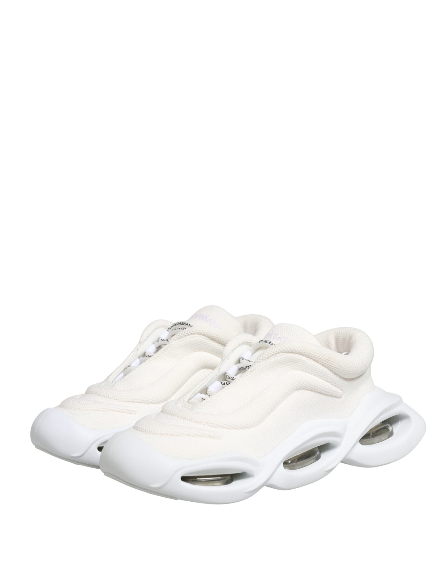 Dolce & Gabbana White Slip On Wave Low Top Sneakers Shoes
