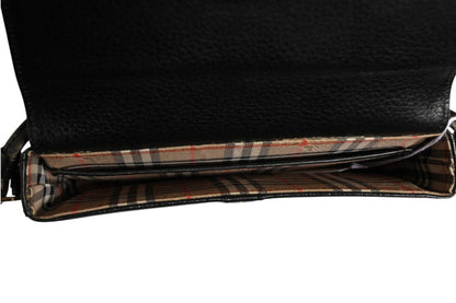Burberry Black and Gold leather logo crossbody bag