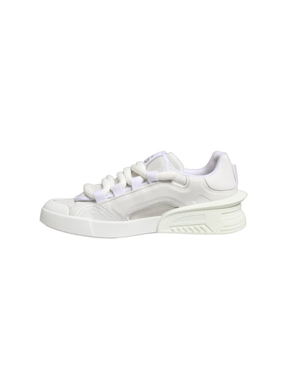 Dolce & Gabbana White Calfskin Leather Low Top Sneakers Shoes