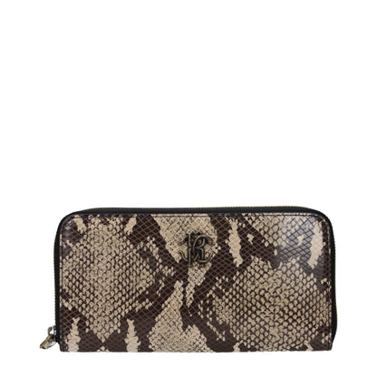 Roberto Cavalli Beige Leather Wallet