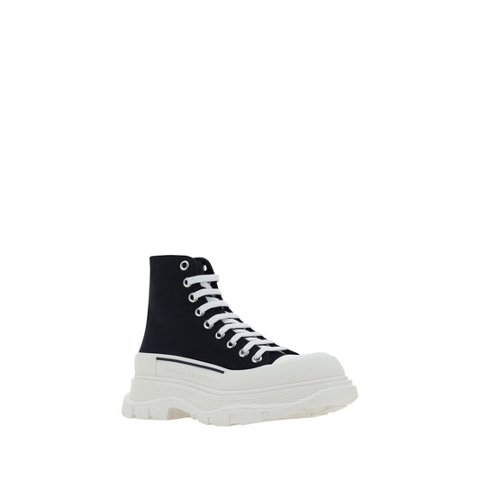 Alexander McQueen Black Fabric Platform Sneakers