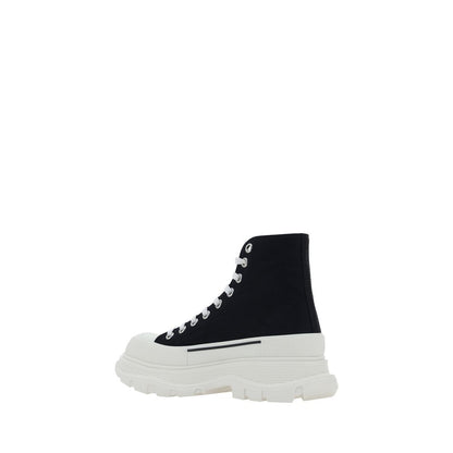 Alexander McQueen Black Fabric Platform Sneakers