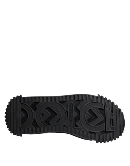Dolce & Gabbana Black Logo Lace Up Low Top NS1 Sneakers Shoes