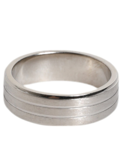 Dolce & Gabbana Silver Tone Brass Clear Crystal DG Logo Ring