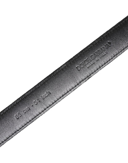 Dolce & Gabbana Black Leather Metal Buckle Classic Belt