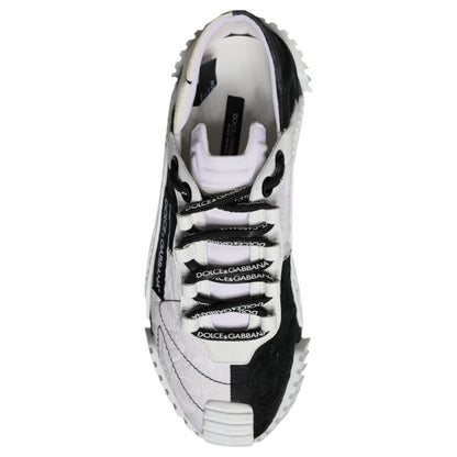 Dolce & Gabbana White Black Low Top NS1 Sneakers Shoes