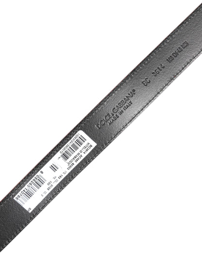 Dolce & Gabbana Red Leather Silver Tone Metal Buckle Belt