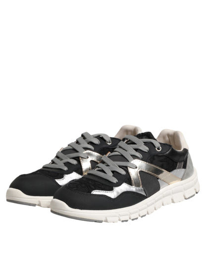Dolce & Gabbana Multicolor Leather Suede Low Top Sneaker Shoes