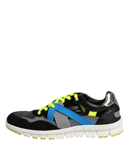 Dolce & Gabbana Multicolor Lace Up Low Top Men Sneakers Shoes