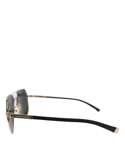 Dolce & Gabbana Black 18K Gold Plated Polarized Steel DG2133K Sunglasses