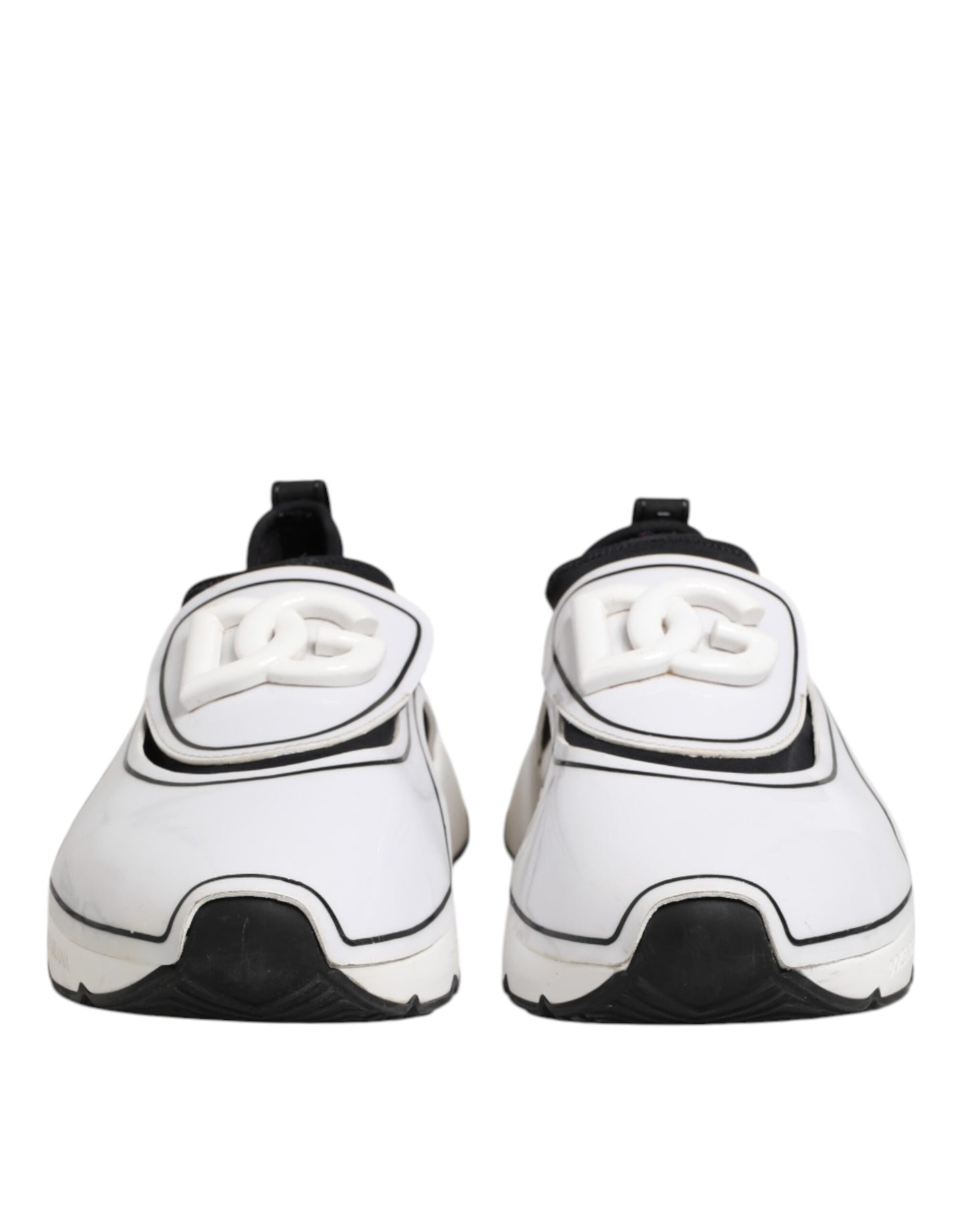 Dolce & Gabbana White Black Logo Plaque Daymaster Men Sneakers Shoes