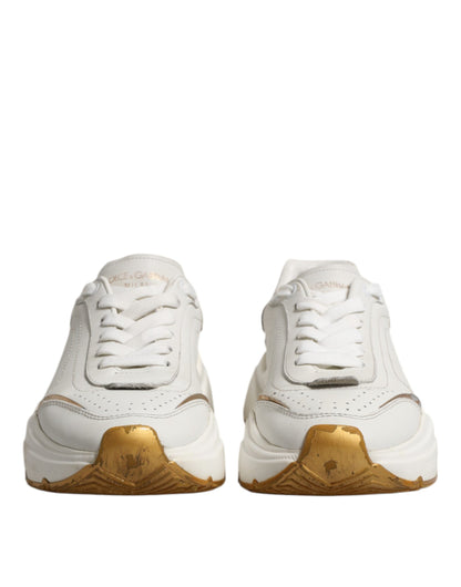 Dolce & Gabbana White Gold Daymaster Low Top Sneakers Shoes