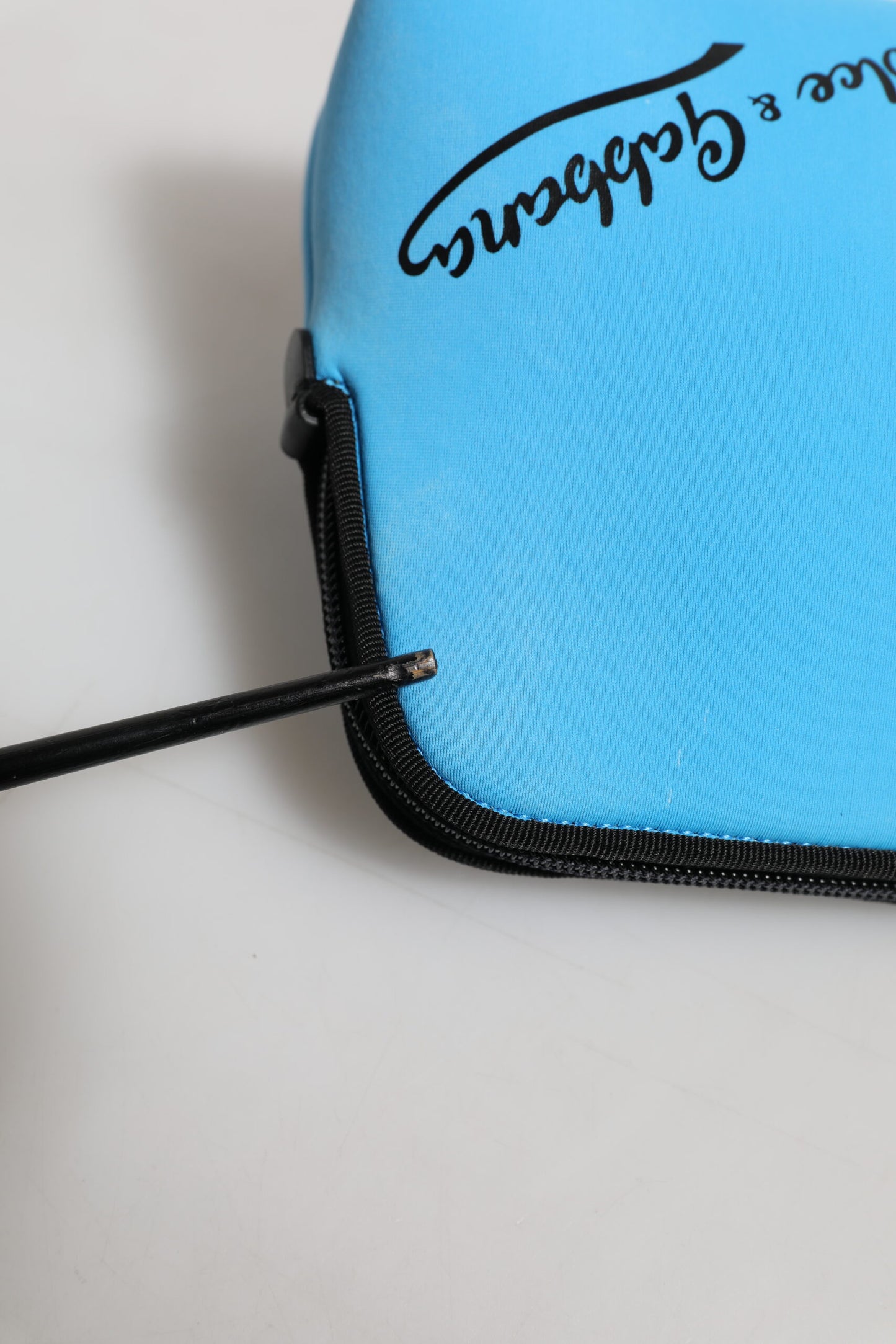 Dolce & Gabbana Blue Nylon DG Logo Print Clutch Zip Pouch Bag