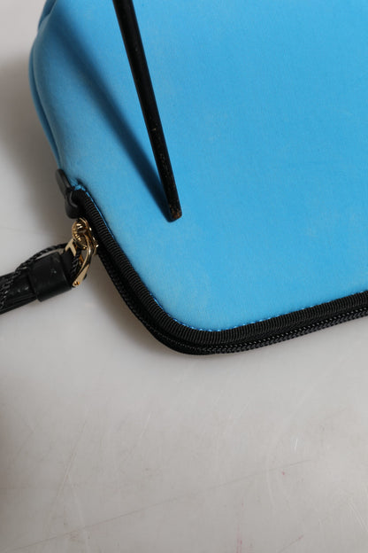 Dolce & Gabbana Blue Nylon DG Logo Print Clutch Zip Pouch Bag
