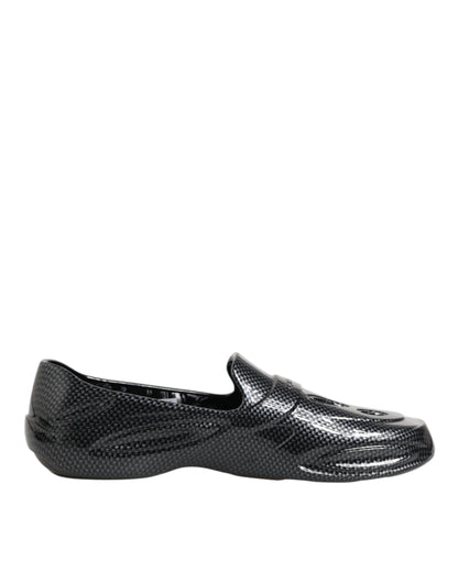 Dolce & Gabbana Black Rubber Slides Low Top Sneakers Shoes