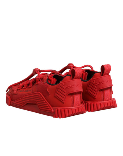 Dolce & Gabbana Red Logo Lace Low Top NS1 Sneakers Shoes