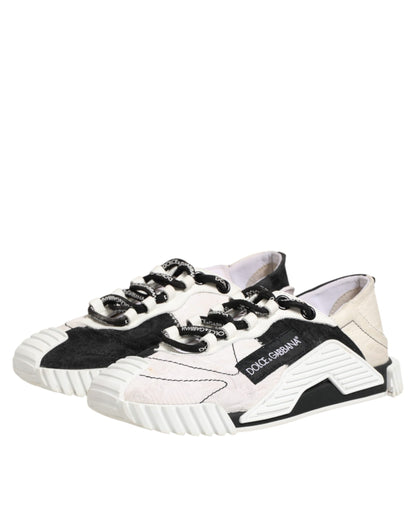Dolce & Gabbana White Black Leather NS1 Sneaker  Shoes